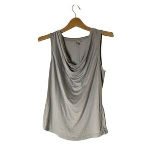 Banana Republic Womens Cowl Neck Tank Top Gray Sleeveless Viscose Lyocell‎ M